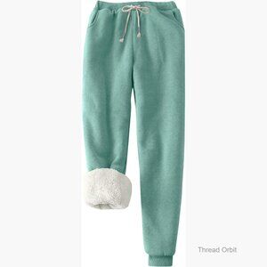 Women's Sherpa Lined Sweatpants, Fleece Joggers for Winter Warmth & Lounge